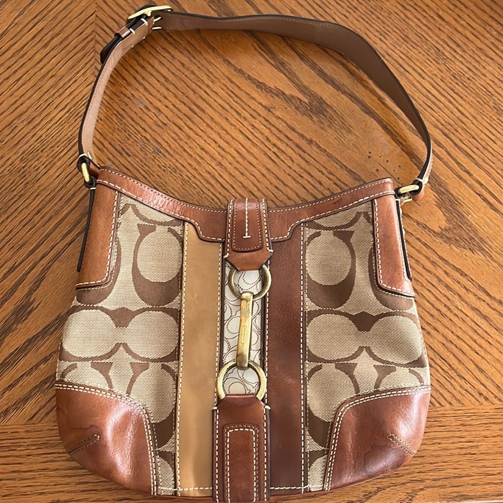 Coach Brown/Tan Patchwork Purse - image 1